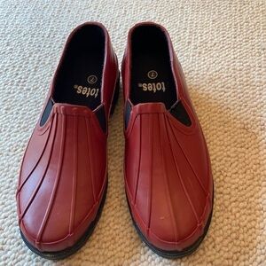 Totes Brick Red Ankle Rain Boot New Condition Hiking, Fishing, Springtime, 7M